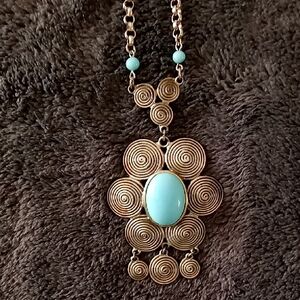 Vintage  Turquoise Pendant Necklace